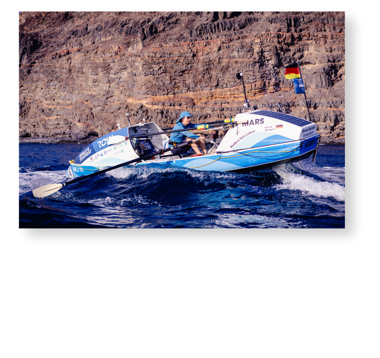 Martin Stengele im Hochseeruderboot